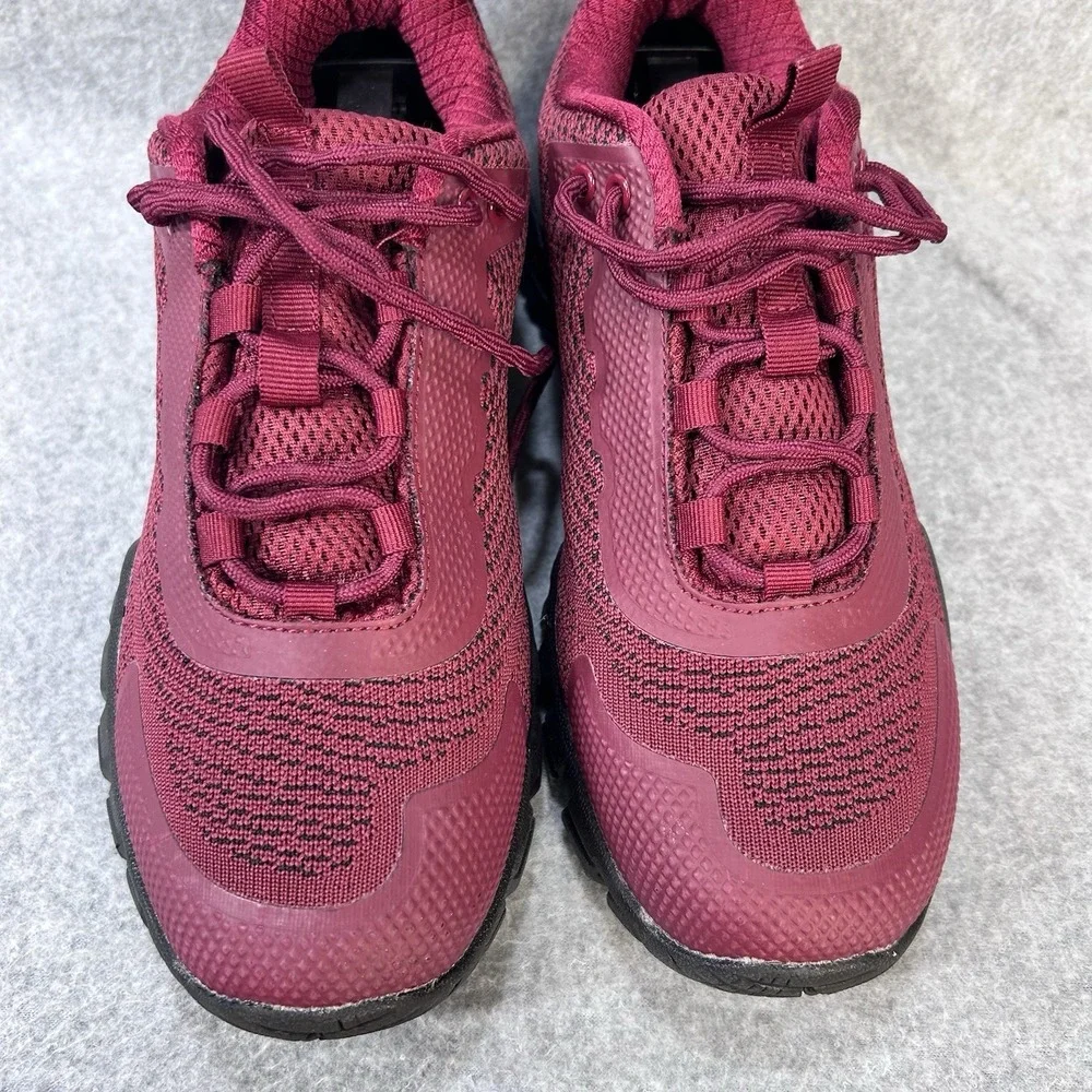 ULOGU Trail Hiking Shoes EU 40 Burgundy Lace Up Outdoor Athletic Sneakers